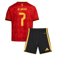 Camiseta Bélgica Kevin De Bruyne #7 Primera Equipación Replica Mundial 2026 para niños mangas cortas (+ Pantalones cortos)